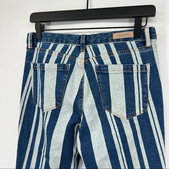 [Blank NYC] The Bond Mid-Rise Striped Colorblock Skinny Leg Denim Jeans - Picture 6 of 15